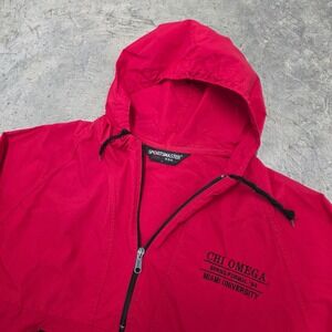 Vtg 1994 Sportmaster Red Chi Omega Miami‎ University Spring Formal Anorak Jacket